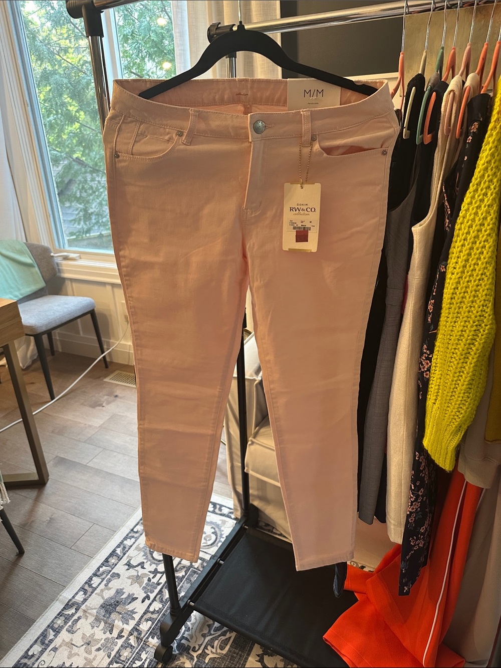 RW&CO. Pale Pink Stretch Skinny Jeans